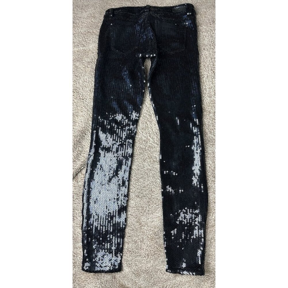 BLANKNYC Womens Black 5 Pocket Sequin Spray On Skinny Pants Size 26 NWT - Picture 13 of 16